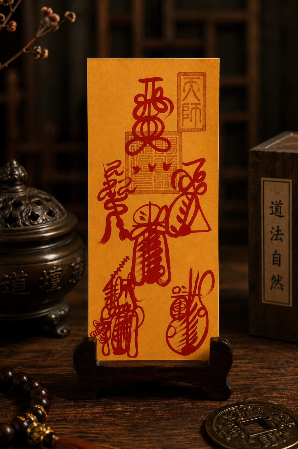 Taoist Five Thunder Talisman (Fu) 五雷符